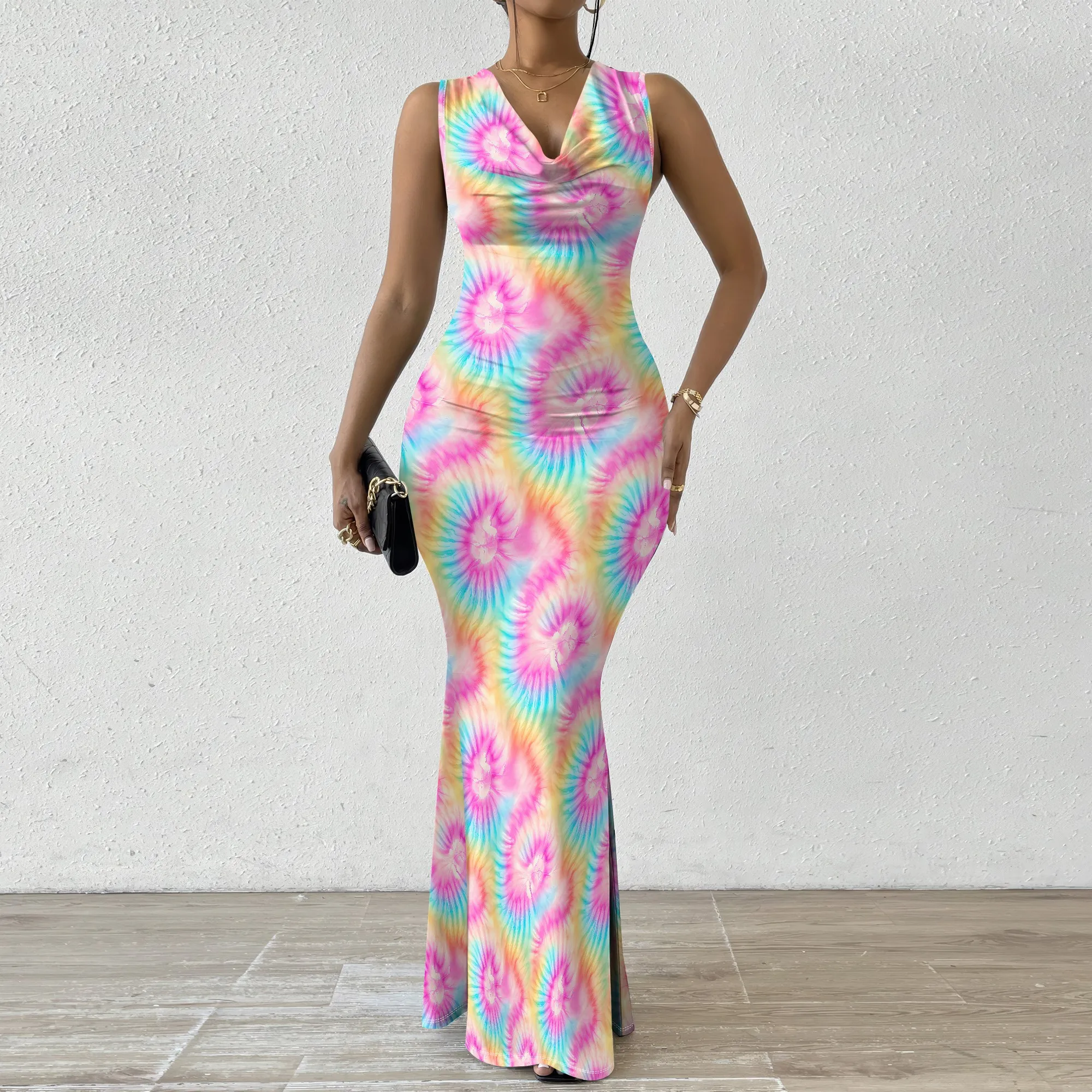 Rainbow Tie-Dye Maxi Dress Sleeveless XS-2XL Summer Festival Party Look for Women – Boho Psychedelic Vibe
Rainbow Tie-Dye Maxi Dress Sleeveless XS-2XL Summer Festival Party Look for Women – Boho Psychedelic Vibe