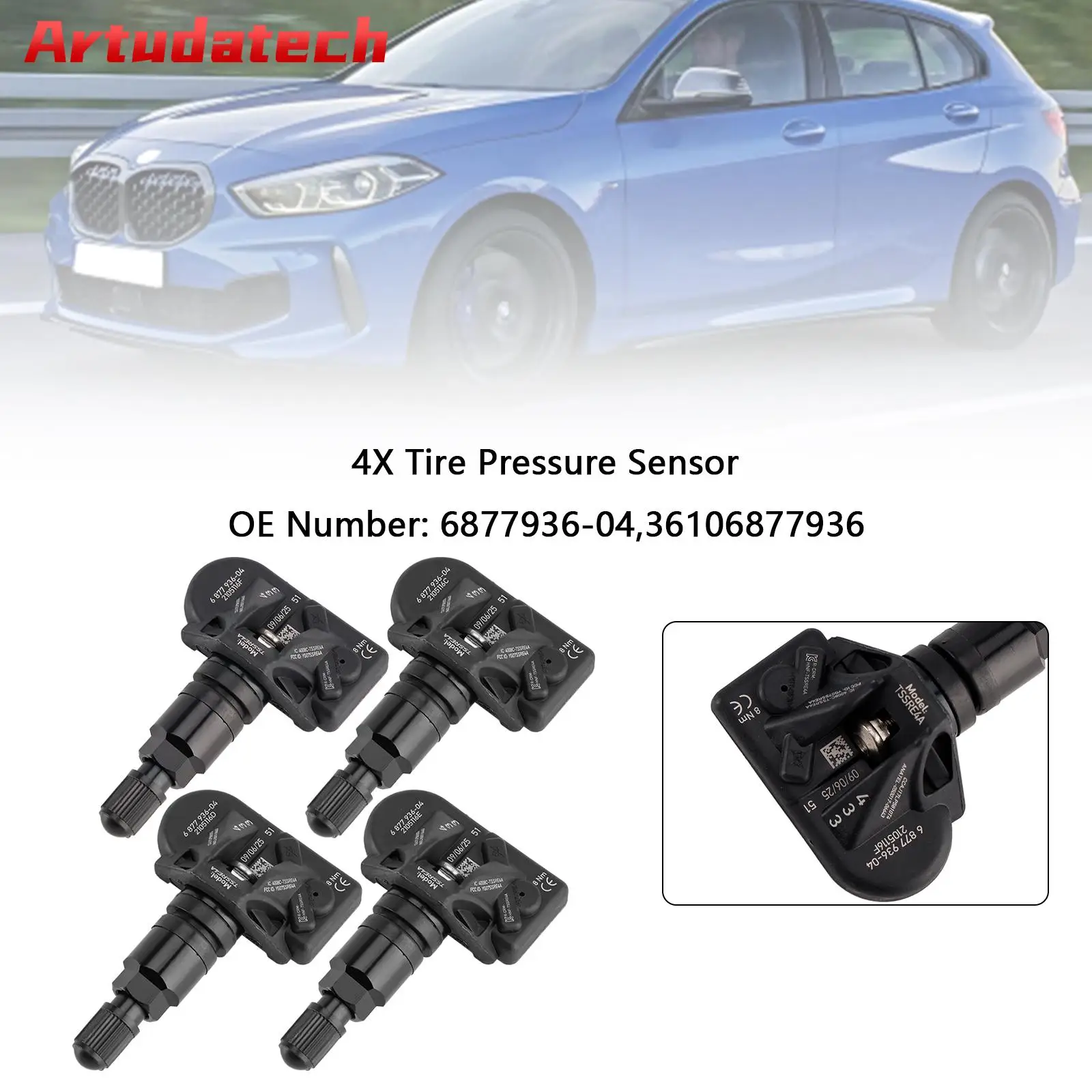 Artudatech 4X Tire Pressure Sensor 6877936 For BMW 5 Series G30 G31 F40 3 Series G20 G21
Artudatech 4X Tire Pressure Sensor 6877936 For BMW 5 Series G30 G31 F40 3 Series G20 G21