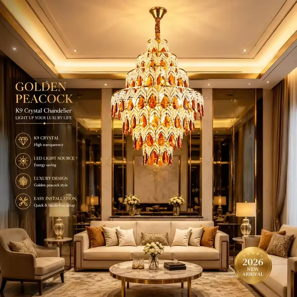 Modern Luxury Golden Peacock Crystal LED Ceiling Chandelier K9 Crystal Ceiling Lamp for Bedroom Living Room Foyer Home Decor
Modern Luxury Golden Peacock Crystal LED Ceiling Chandelier K9 Crystal Ceiling Lamp for Bedroom Living Room Foyer Home Decor