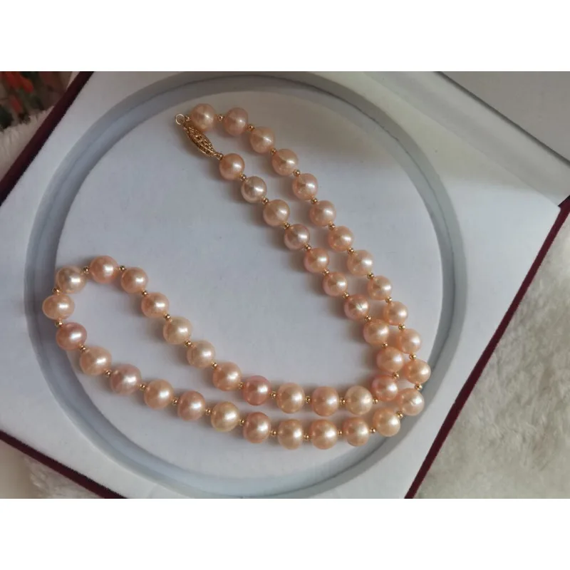 18 INCH Natural Round AAAA+ 9-10mm Pink South Sea Pearl Women's Necklace 14K Gold
18 INCH Natural Round AAAA+ 9-10mm Pink South Sea Pearl Women's Necklace 14K Gold
