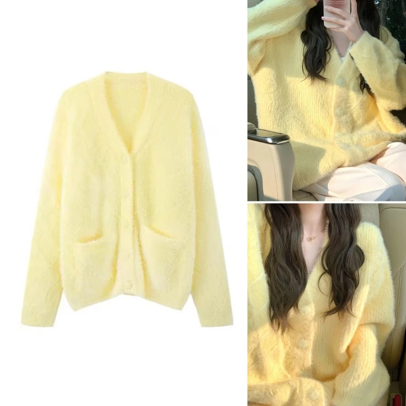 Women Casual Long Sleeve Knit Cardigan Autumn Winter Open Front Button Down Sweater Lady Girls Solid Loose Outerwear Coat Jacket
Women Casual Long Sleeve Knit Cardigan Autumn Winter Open Front Button Down Sweater Lady Girls Solid Loose Outerwear Coat Jacket