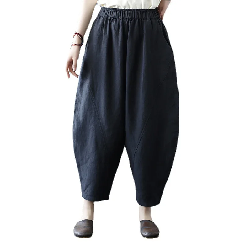 Shanghai Story Women's Linen Wide Leg Solid Vintage Ninth Pants Yoga Washed Cotton Ankle Trousers Black
Shanghai Story Women's Linen Wide Leg Solid Vintage Ninth Pants Yoga Washed Cotton Ankle Trousers Black