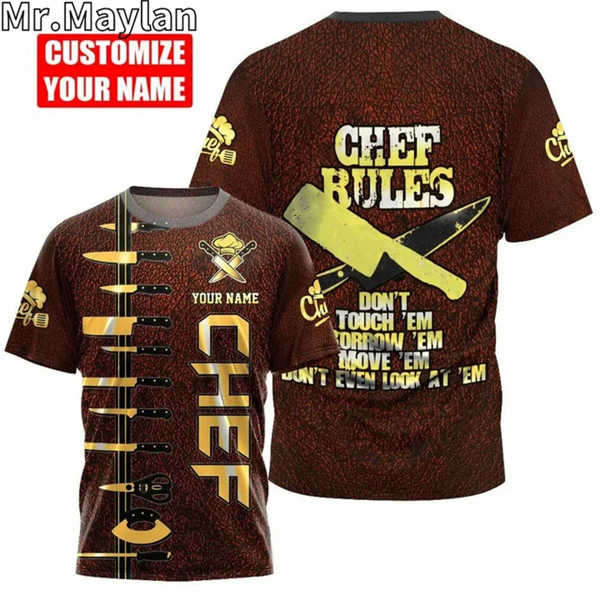 CUSTOM NAME CHEF UNIFORM CHEF KNIVES 3D T-shirts for Men/women Casual Streetwear Tshirt Oversized 5XL 6XL Boys Gift Clothes T033
CUSTOM NAME CHEF UNIFORM CHEF KNIVES 3D T-shirts for Men/women Casual Streetwear Tshirt Oversized 5XL 6XL Boys Gift Clothes T033
