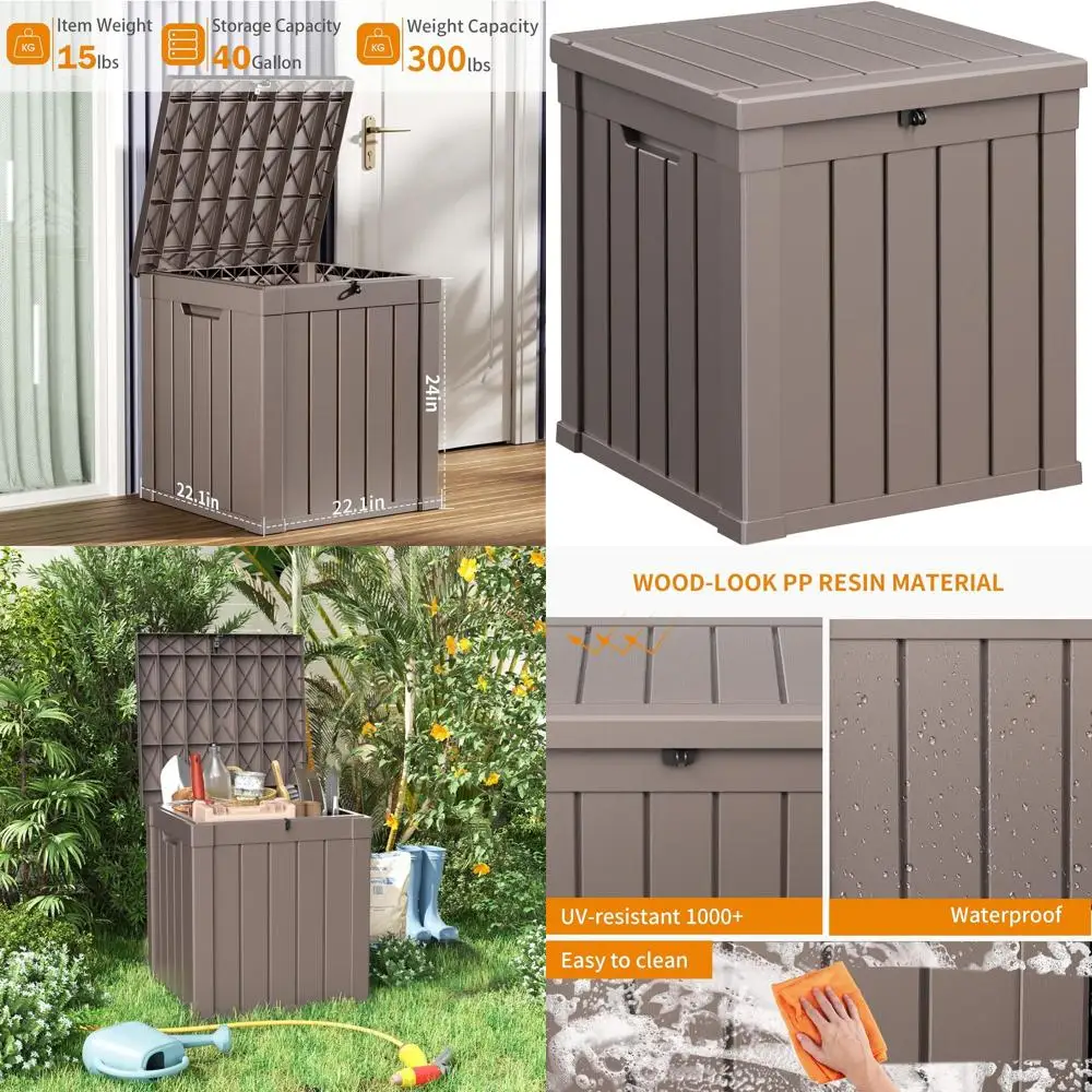 Grey 40-Gallon Lockable Outdoor Deck Box for Patio Furniture, Garden Tools, and Waterproof Storage
Grey 40-Gallon Lockable Outdoor Deck Box for Patio Furniture, Garden Tools, and Waterproof Storage