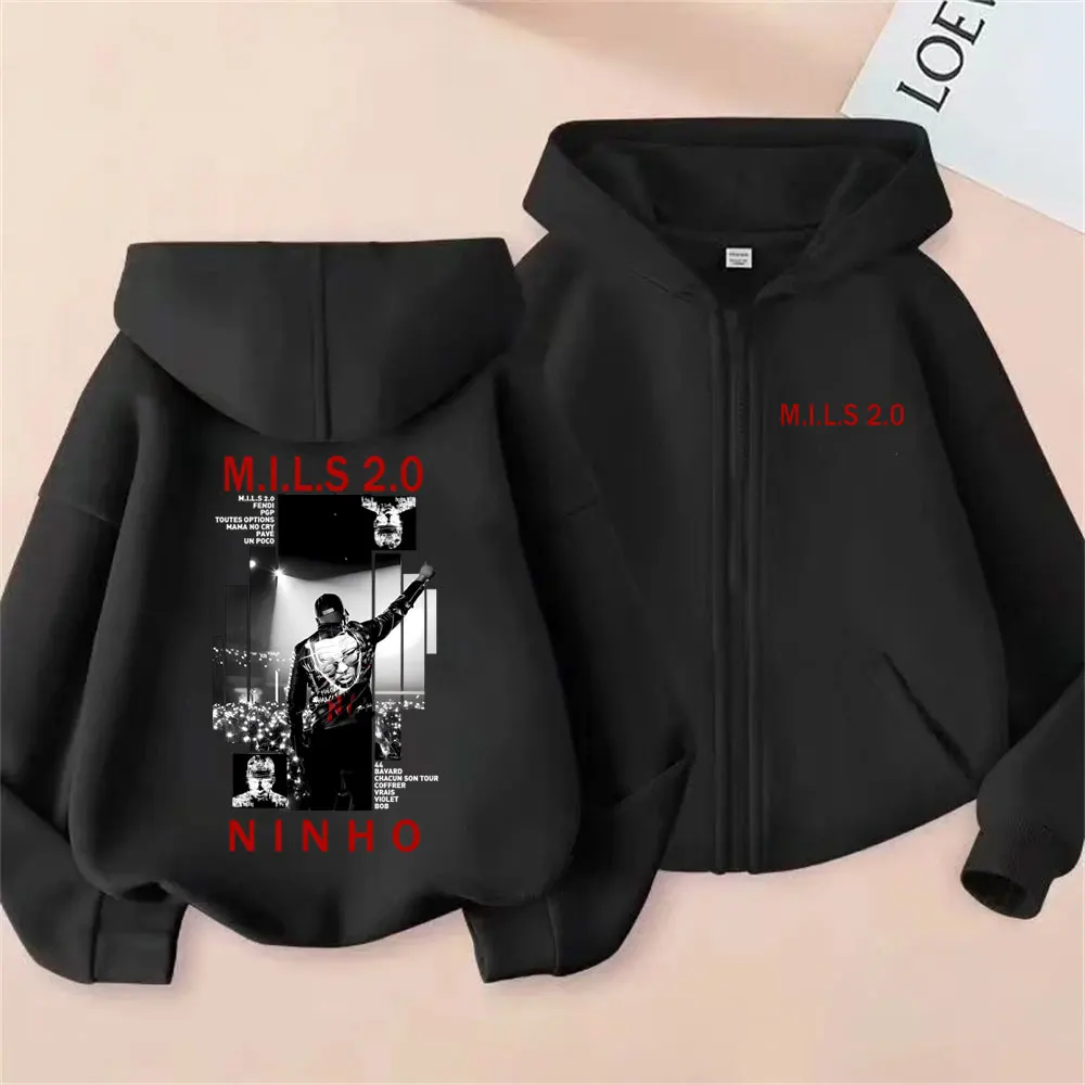 Rapper Ninho MILS 2.0 Album Graphic Zipper Hoodie Men Women Hip Hop Fashion Pop Music Hoodies Men's Vintage Casual Zip Up Jacket
Rapper Ninho MILS 2.0 Album Graphic Zipper Hoodie Men Women Hip Hop Fashion Pop Music Hoodies Men's Vintage Casual Zip Up Jacket
