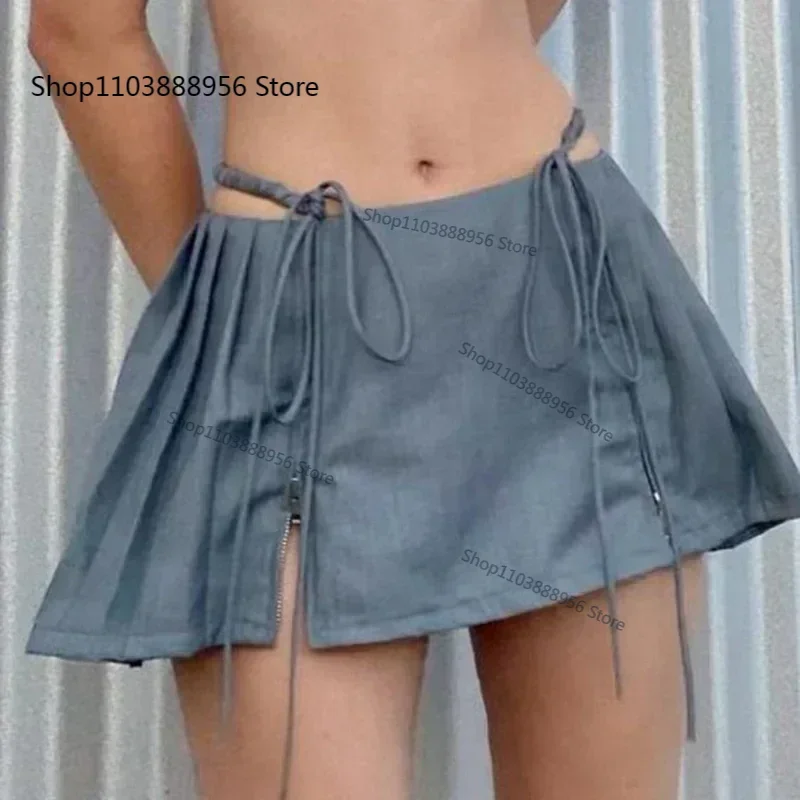 Women Y2K Mini Skirt Drawstring Low Waist Side Pleated Mini Skirt Kawaii Sweet 90s E-Girl Aesthetic Clothes Korean Fashion
Women Y2K Mini Skirt Drawstring Low Waist Side Pleated Mini Skirt Kawaii Sweet 90s E-Girl Aesthetic Clothes Korean Fashion
