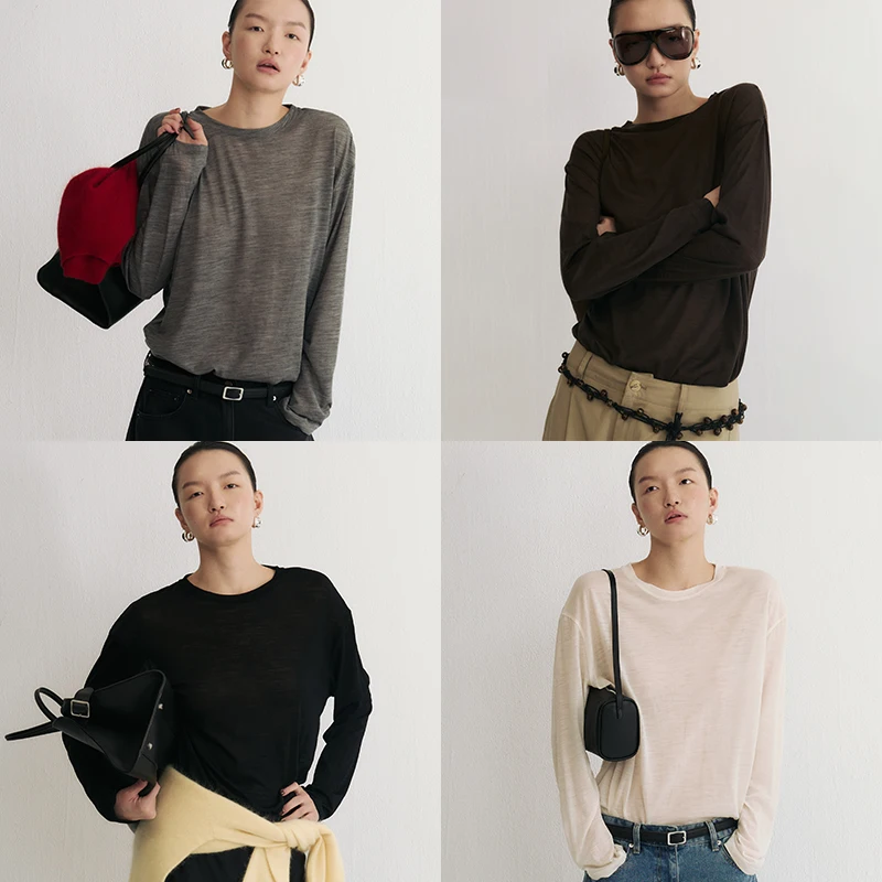 Женская футболка Zero Avi из чистой шерсти, вязаная, с длинным рукавом и круглым вырезом, мягкая, удобная, дышащая, легкая, летняя, модная
Женская футболка Zero Avi из чистой шерсти, вязаная, с длинным рукавом и круглым вырезом, мягкая, удобная, дышащая, легкая, летняя, модная