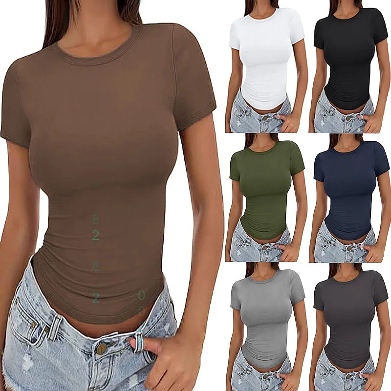 Women's T Shirts Slim Fit Round Neck Tight Sexy Summer Tops Blouse Tee Shirt
Women's T Shirts Slim Fit Round Neck Tight Sexy Summer Tops Blouse Tee Shirt