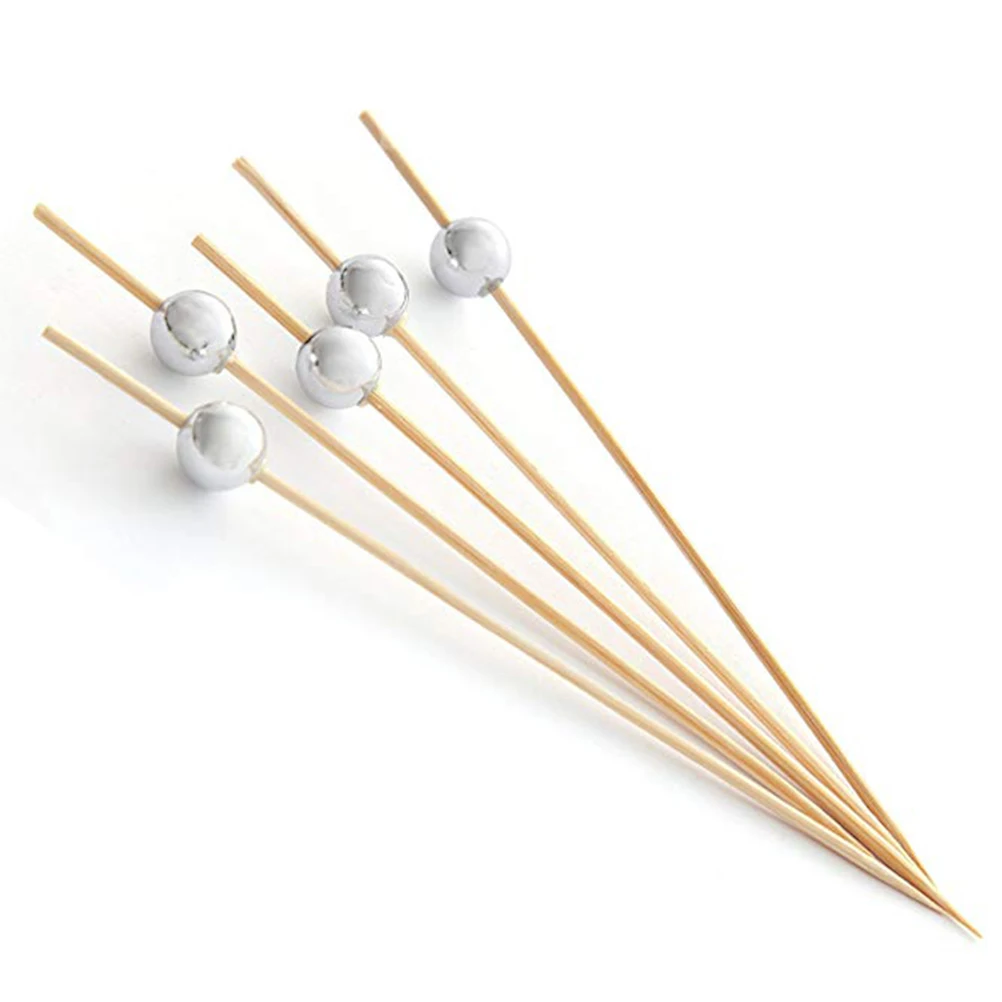 100 Pcs Bamboo Cocktail Picks Fruit Sticks Silver Pearl Tails Wooden Toothpicks For Bar KTV Home Party Garnish Display
100 Pcs Bamboo Cocktail Picks Fruit Sticks Silver Pearl Tails Wooden Toothpicks For Bar KTV Home Party Garnish Display
