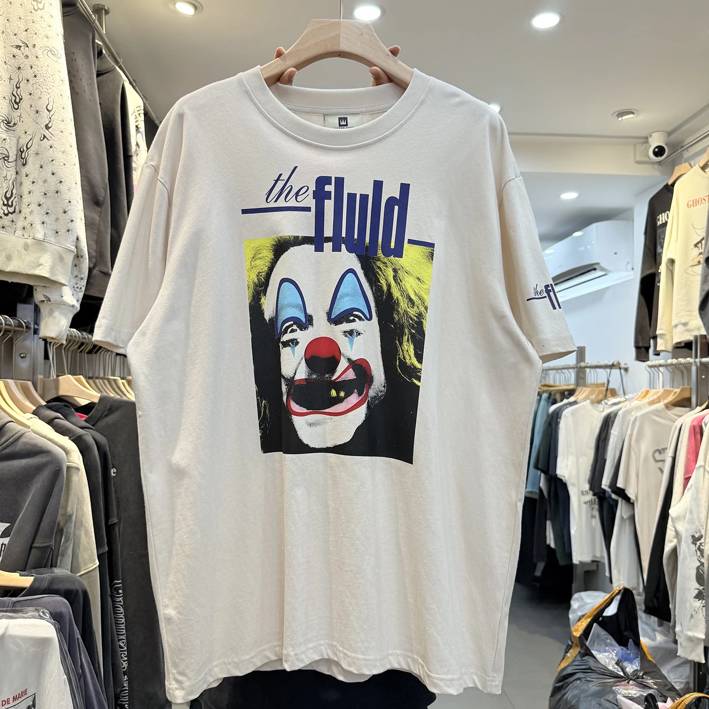 Retro High Street Mask Clown Letter Print ort Sve T-irt ex Oversize Casual Top Comfortable Loose Fit round Ne
Retro High Street Mask Clown Letter Print ort Sve T-irt ex Oversize Casual Top Comfortable Loose Fit round Ne