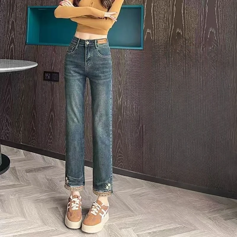 Women's 2026 New Vintage High Waist Oriental Embroidery Stretchy Straight Leg Jeans Petite Spring Autumn Pants
Women's 2026 New Vintage High Waist Oriental Embroidery Stretchy Straight Leg Jeans Petite Spring Autumn Pants