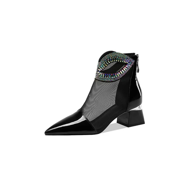 Thick Heel Big size Pointed toe Breathable Light Weight hollow out Summer boots for women Rhinestone
Thick Heel Big size Pointed toe Breathable Light Weight hollow out Summer boots for women Rhinestone