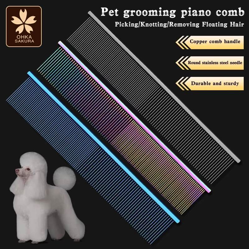 New style Pet grooming piano comb competition special Teddy poodle pull hair open knot comb pick dog hair straight line comb
New style Pet grooming piano comb competition special Teddy poodle pull hair open knot comb pick dog hair straight line comb
