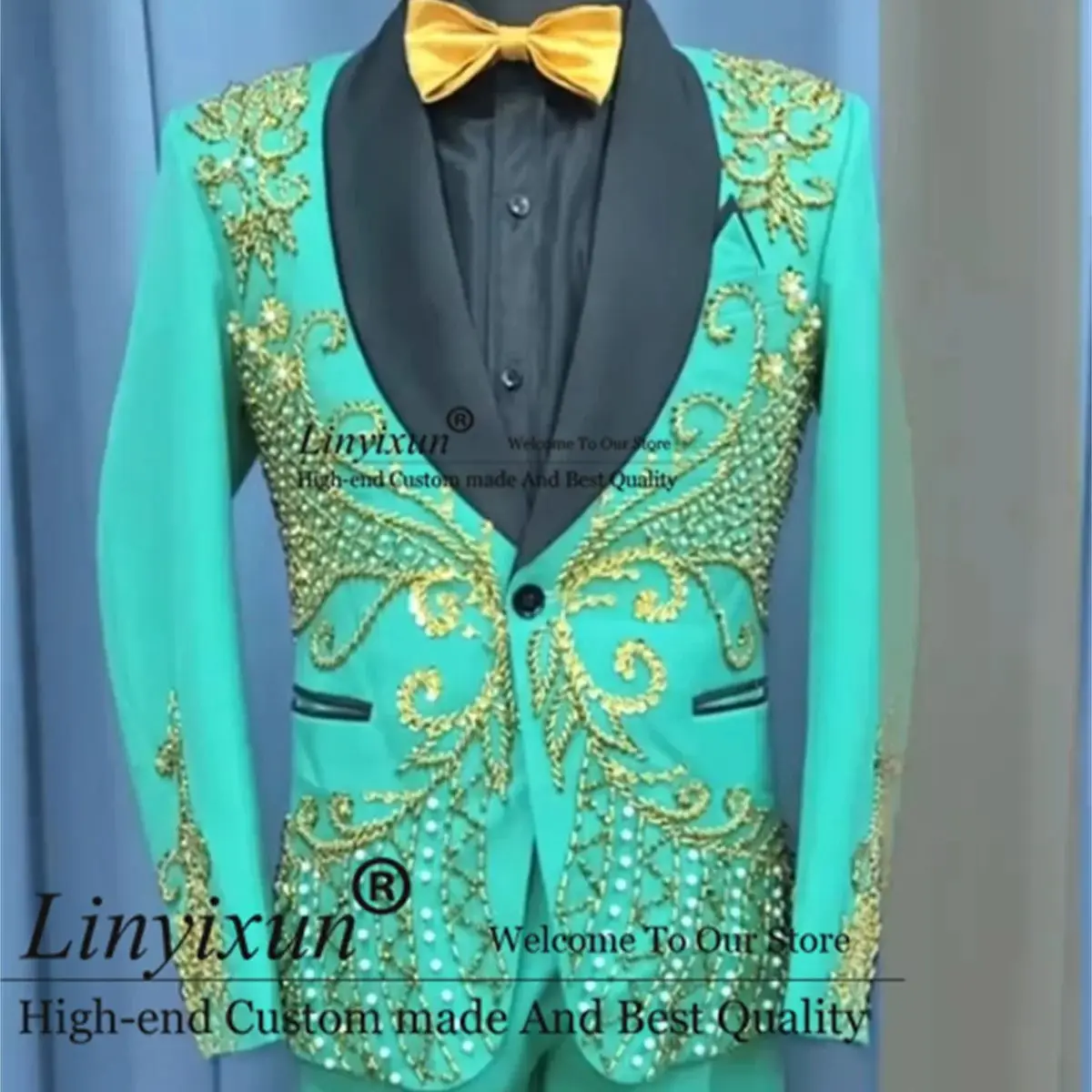 Stunning Beaded Crystal Men Suits 2 Piece Sets Male Prom Blazer Slim Groom Wedding Tuxedos Customized Shawl Lapel Ropa hombre
Stunning Beaded Crystal Men Suits 2 Piece Sets Male Prom Blazer Slim Groom Wedding Tuxedos Customized Shawl Lapel Ropa hombre