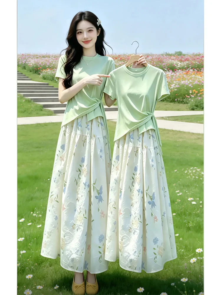 Elegant Floral A-Line Long Skirt And Top Set High Waist Short Sleeve Summer Fashion Ensemble for Women Casual Wear
Elegant Floral A-Line Long Skirt And Top Set High Waist Short Sleeve Summer Fashion Ensemble for Women Casual Wear