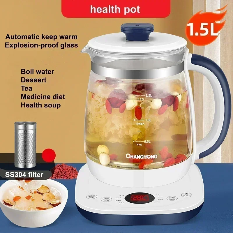 1.5L Multifunctional Flower Teapot Home Health Tea Maker Pot Office Hot Kettle Insulation Pot Health Pot Automatic 800W
1.5L Multifunctional Flower Teapot Home Health Tea Maker Pot Office Hot Kettle Insulation Pot Health Pot Automatic 800W
