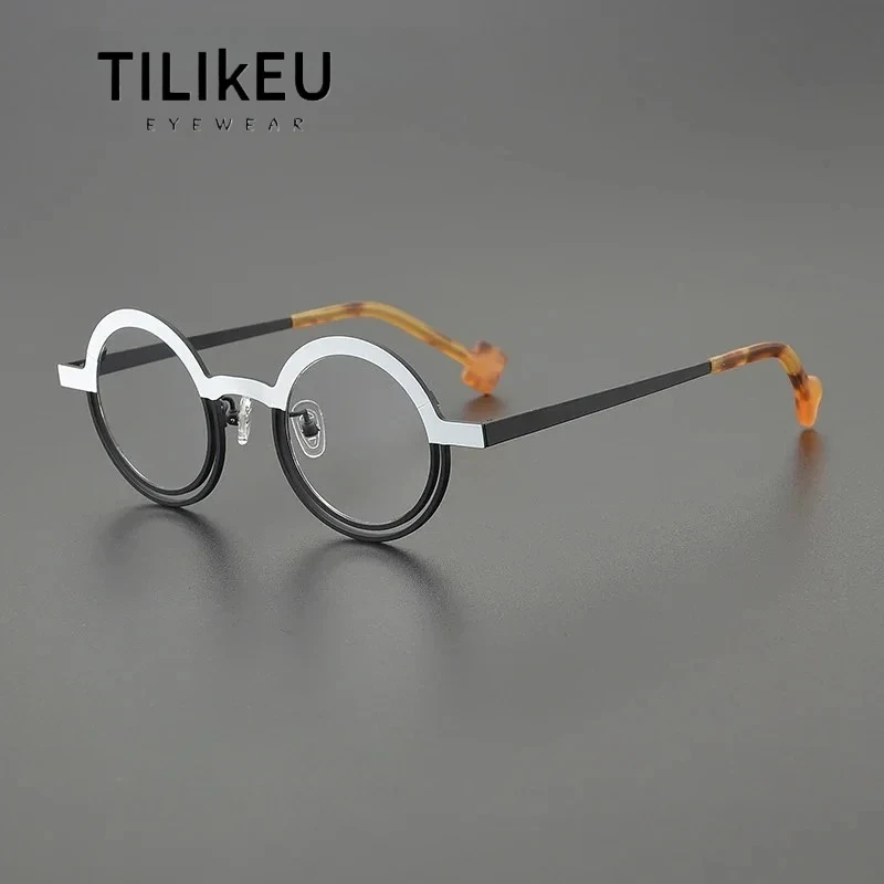 Fashion Ultra Light Pure Titanium Round Eyeglasses Frame Men Women Trend Personality Designer Optical Prescription Glasses Frame
Fashion Ultra Light Pure Titanium Round Eyeglasses Frame Men Women Trend Personality Designer Optical Prescription Glasses Frame