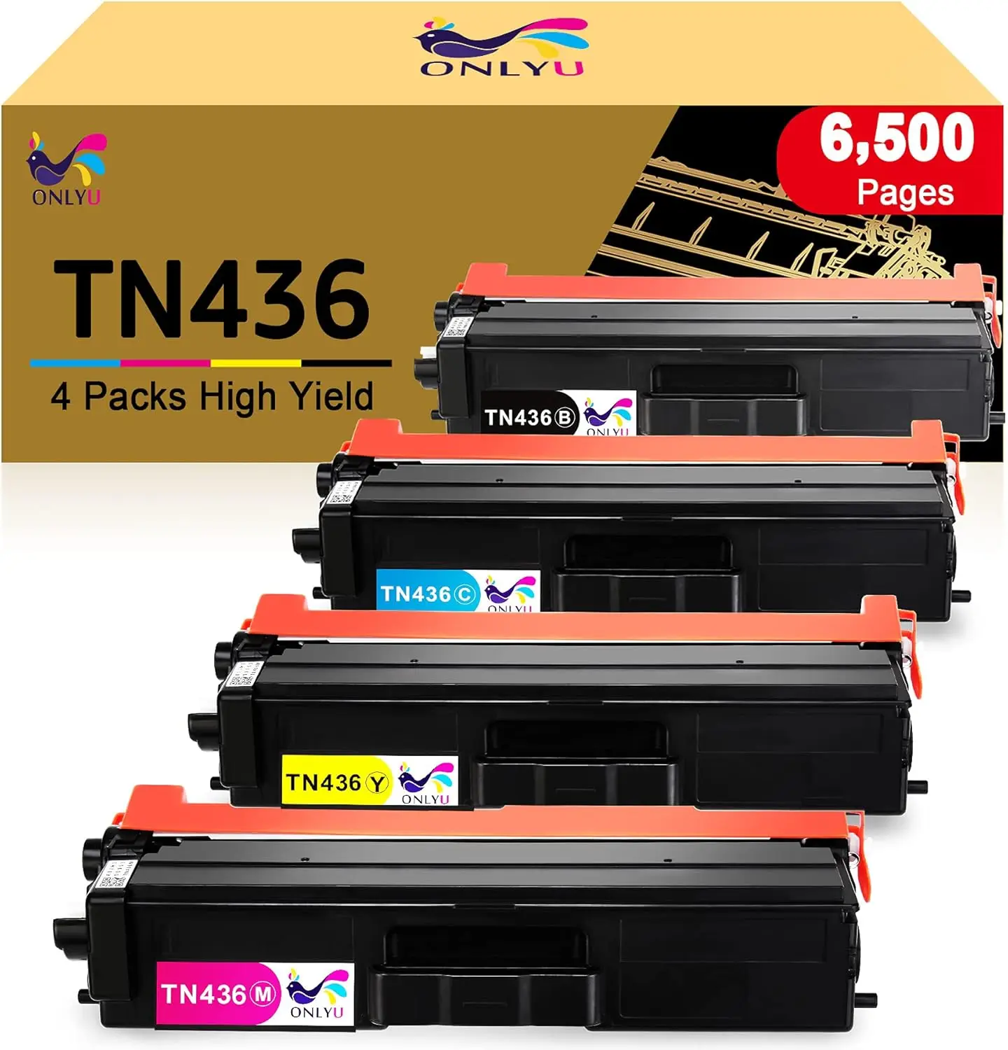 4-Pack Toner Cartridge Compatible for Brother HL-L8360CDW MFC-L8900CDW, TN436 TN433 TN431, Black Cyan Yellow Magenta
4-Pack Toner Cartridge Compatible for Brother HL-L8360CDW MFC-L8900CDW, TN436 TN433 TN431, Black Cyan Yellow Magenta
