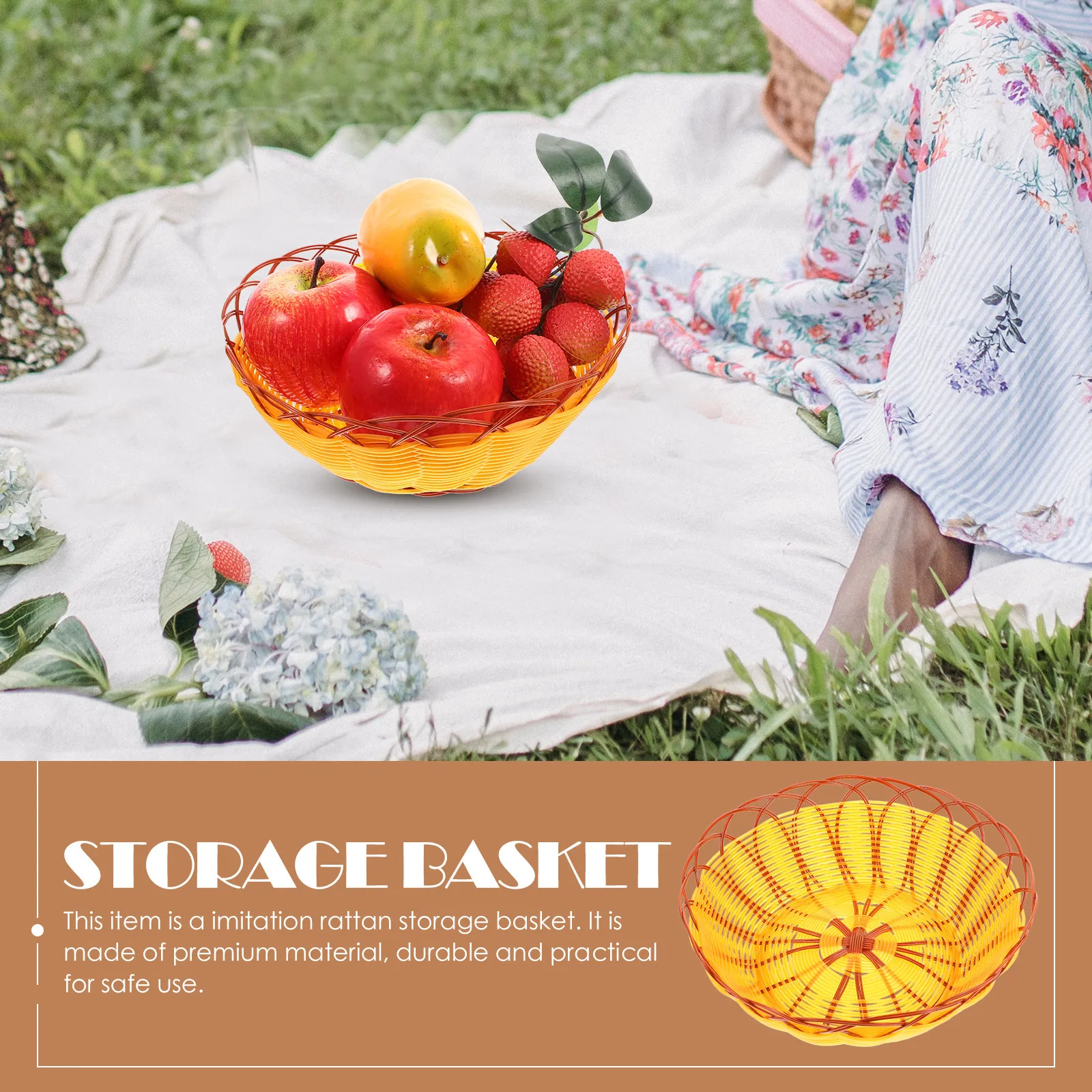 4Pcs Storage Basket Imitation Rattan Plastic Woven Fruit Basket Round Shape Home Kitchen Snack Holder Multipurpose Sundries
4Pcs Storage Basket Imitation Rattan Plastic Woven Fruit Basket Round Shape Home Kitchen Snack Holder Multipurpose Sundries