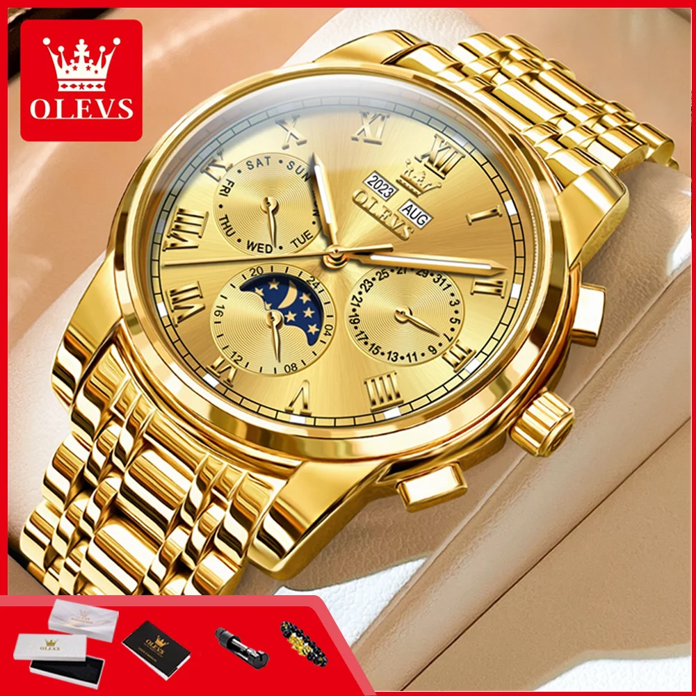 OLEVS 6692 Original Luxury Men's Wristwatch 24 Hour Moon Phase Perpetual Calendar Automatic Mechanical Watches for Man
OLEVS 6692 Original Luxury Men's Wristwatch 24 Hour Moon Phase Perpetual Calendar Automatic Mechanical Watches for Man