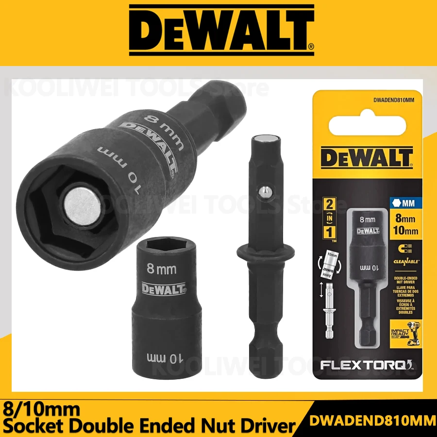 DEWALT FLEXTORQ 2-в-1 8/10 мм двусторонняя гайковертка с коротким удлинителем для ударных дрелей, аксессуары
DEWALT FLEXTORQ 2-в-1 8/10 мм двусторонняя гайковертка с коротким удлинителем для ударных дрелей, аксессуары