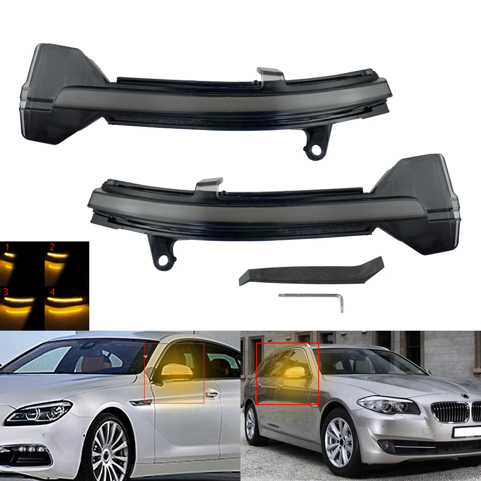 R+L Dynamic LED Side Wing Door Mirror Indicator Turn Signal Light Smoke For BMW 5 6 7 Series F07 F10 F11 F06 F12 F13 F01 F02
R+L Dynamic LED Side Wing Door Mirror Indicator Turn Signal Light Smoke For BMW 5 6 7 Series F07 F10 F11 F06 F12 F13 F01 F02