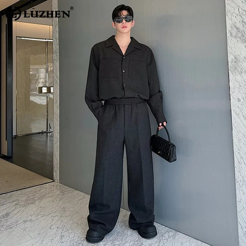 LUZHEN Original Trendy Shirt Jackets Long Sleeve Elegant Two Piece Casual Korean Men's Straight Elastic Waist Pants Set LZ5390
LUZHEN Original Trendy Shirt Jackets Long Sleeve Elegant Two Piece Casual Korean Men's Straight Elastic Waist Pants Set LZ5390