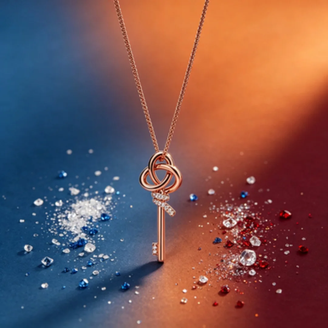 Light luxury full diamond key necklace often worn with exquisite necklaces
Light luxury full diamond key necklace often worn with exquisite necklaces