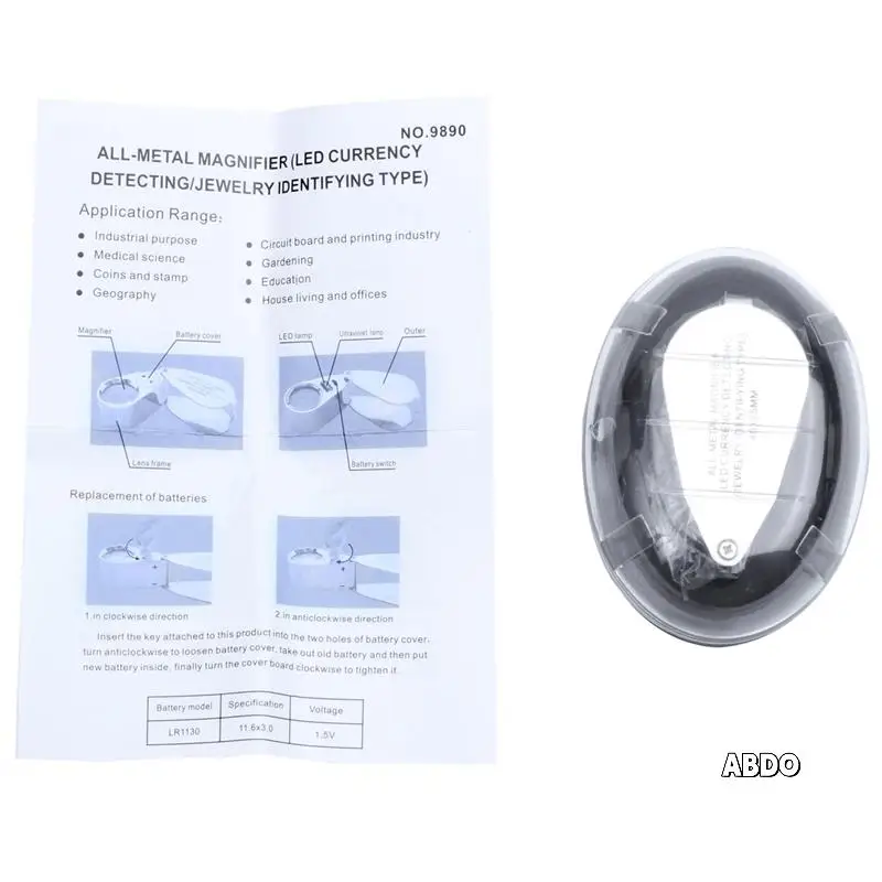 3Pcs 40X LED Pocket Magnifier Jeweller Eye Glass Loop Lens Magnifying Loupe UV Light
3Pcs 40X LED Pocket Magnifier Jeweller Eye Glass Loop Lens Magnifying Loupe UV Light