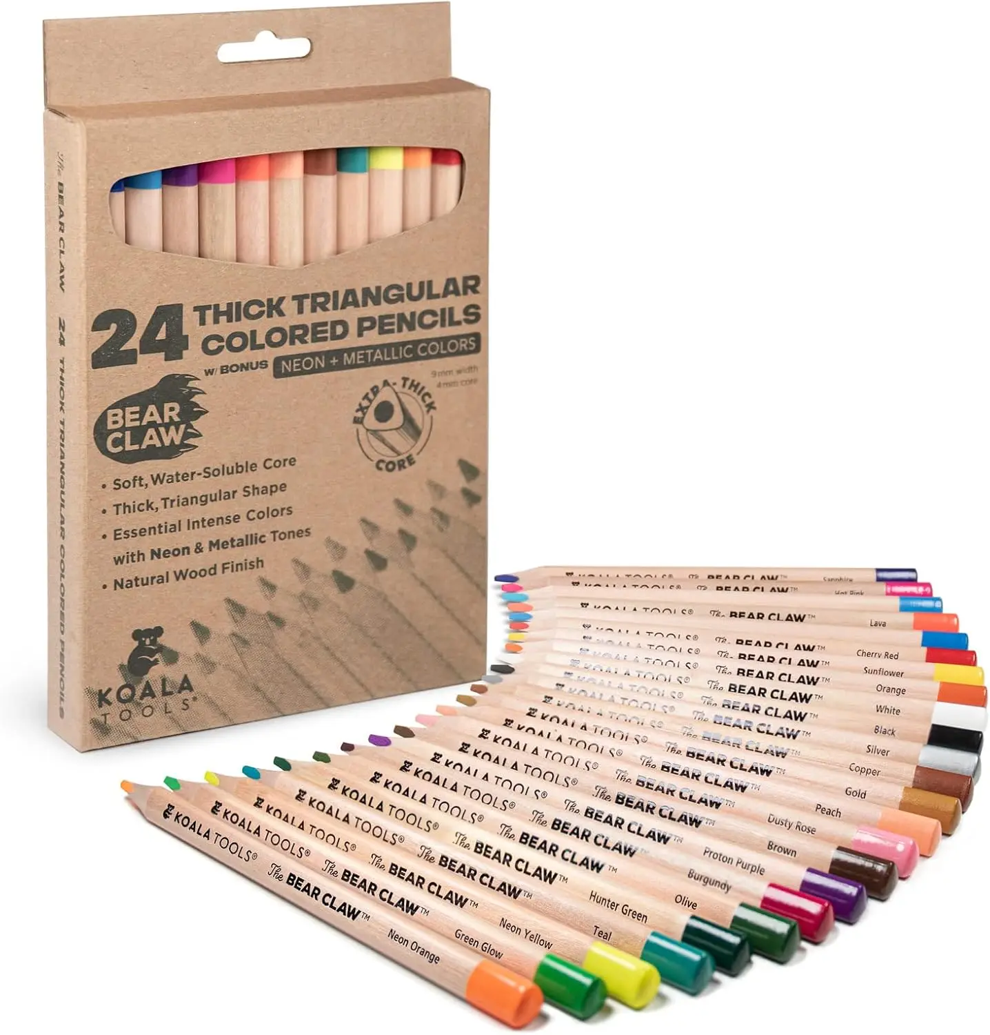 Water Soluble Colored Pencils, 24 Pack with Neon & Metallic Colors, Triangular Grip for Adults & Kids
Water Soluble Colored Pencils, 24 Pack with Neon & Metallic Colors, Triangular Grip for Adults & Kids