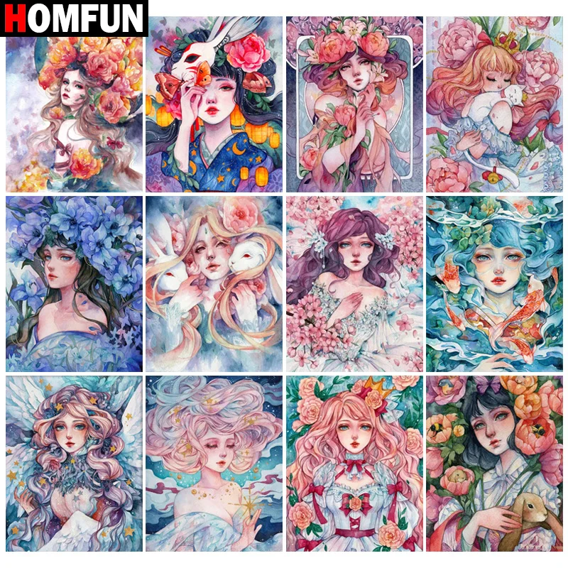 Алмазная живопись HOMFUN, вышивка крестиком 5D, «Портрет девушки, цветок», домашний декор, для творчества
Алмазная живопись HOMFUN, вышивка крестиком 5D, «Портрет девушки, цветок», домашний декор, для творчества