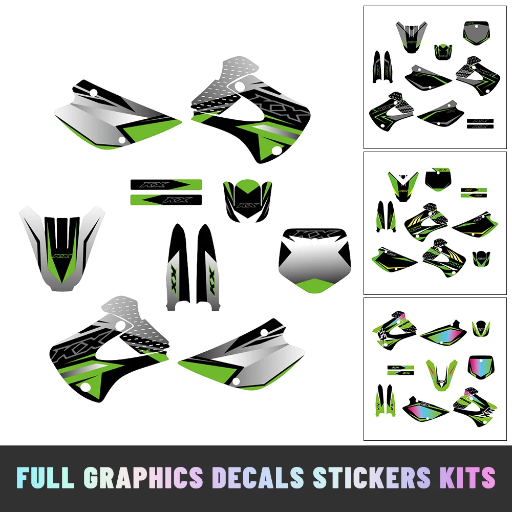 Полный комплект графических наклеек для мотоцикла, декоративный фон, подходит для Kawasaki KX85 KX100 1998-2013 гг.
Полный комплект графических наклеек для мотоцикла, декоративный фон, подходит для Kawasaki KX85 KX100 1998-2013 гг.