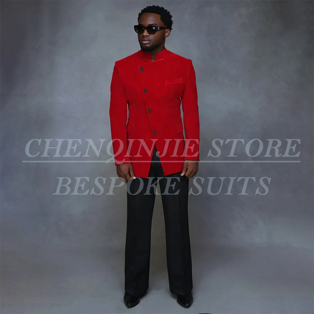Casual Men's Suits 2026 Fashion Single Breasted Velvet Single Breasted Blazer With Black Pants 2 Piece High Quality Outfits
Casual Men's Suits 2026 Fashion Single Breasted Velvet Single Breasted Blazer With Black Pants 2 Piece High Quality Outfits