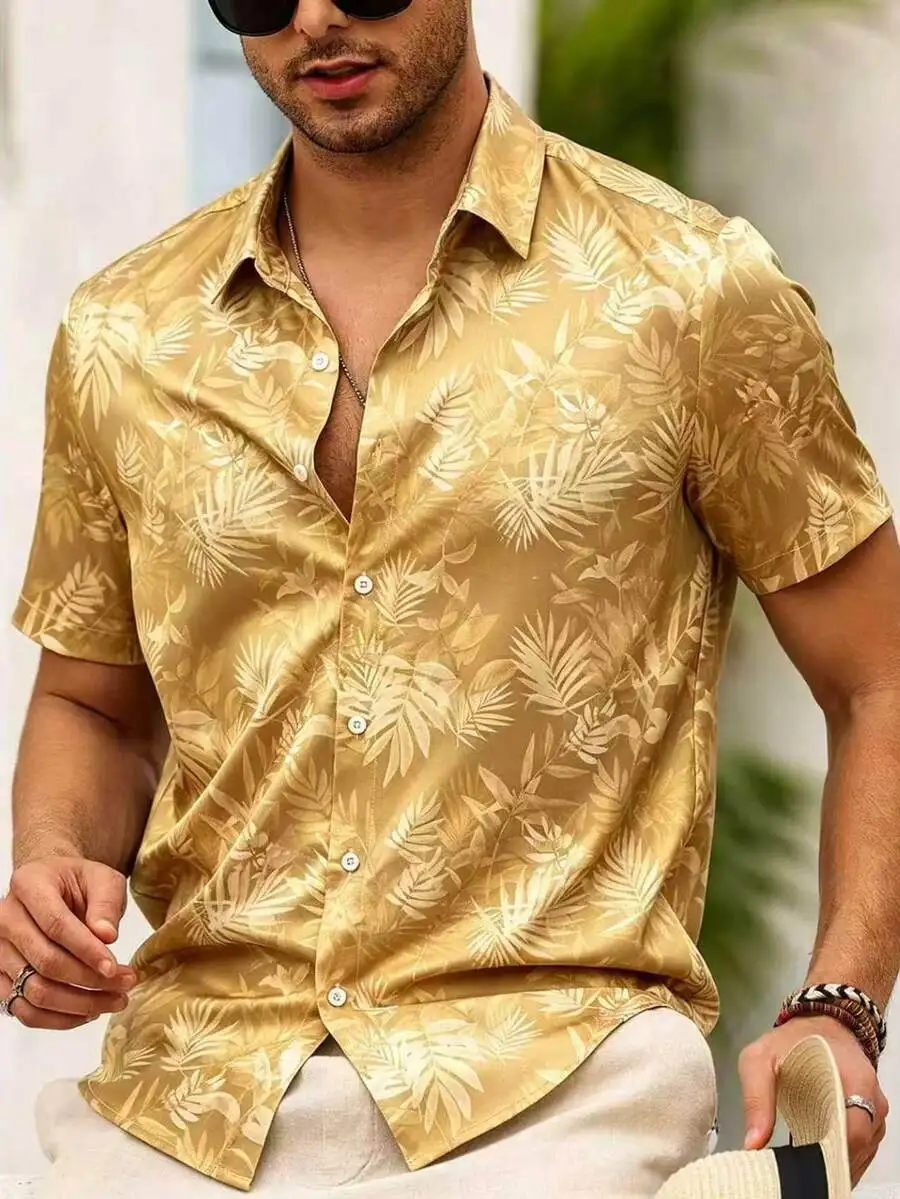 Mens All-Over Print Casual Short Sleeve Shirt With Turn-Down Collar
Mens All-Over Print Casual Short Sleeve Shirt With Turn-Down Collar