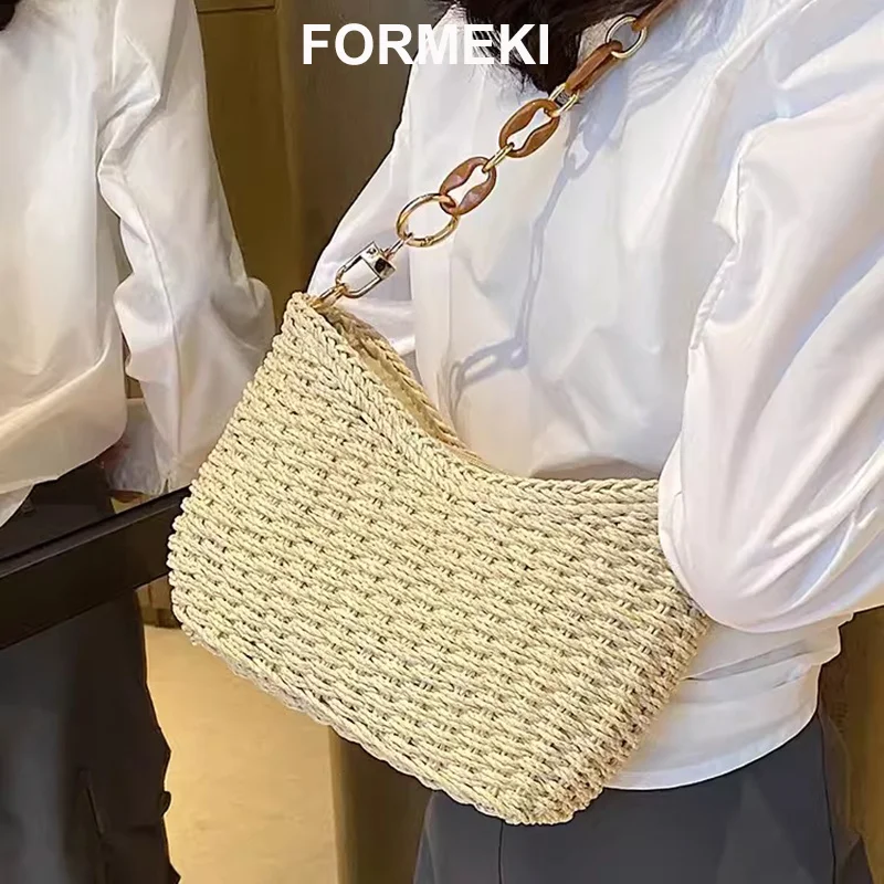 Formeki Новые поступления женская сумка через плечо для женщин соломенная сумка пляжная сумка однотонная плетеная Сумка
Formeki Новые поступления женская сумка через плечо для женщин соломенная сумка пляжная сумка однотонная плетеная Сумка