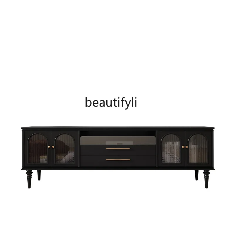 French Retro TV Cabinet Solid Wood Arch Solid Wood Living Room Changhong Glass Cabinet Black
French Retro TV Cabinet Solid Wood Arch Solid Wood Living Room Changhong Glass Cabinet Black
