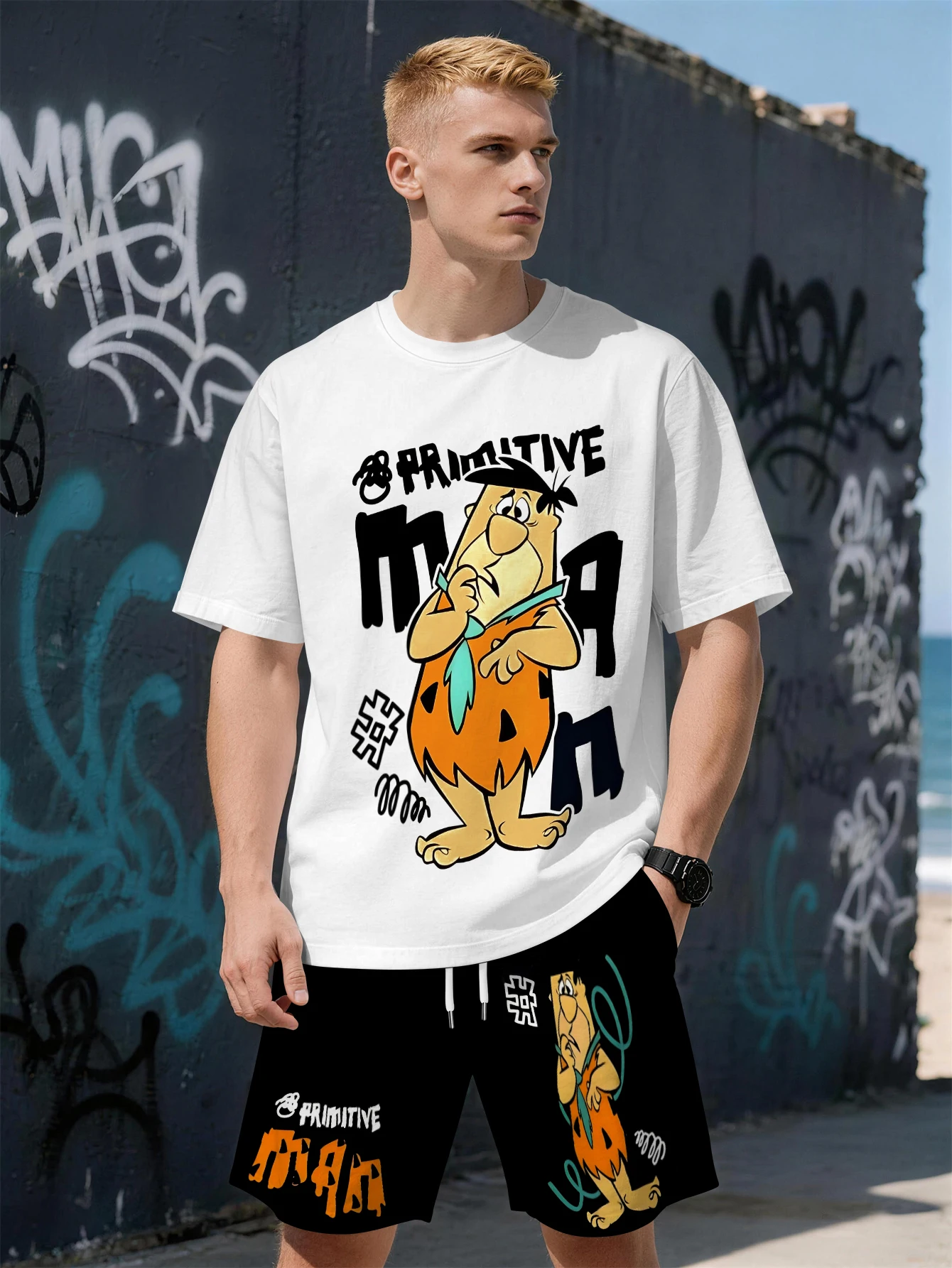2026 Summer New Men's Short-Sleeved Set with 3D Letter Cartoon Print Casual and Fashionable Street Style Comfortable and Soft
2026 Summer New Men's Short-Sleeved Set with 3D Letter Cartoon Print Casual and Fashionable Street Style Comfortable and Soft