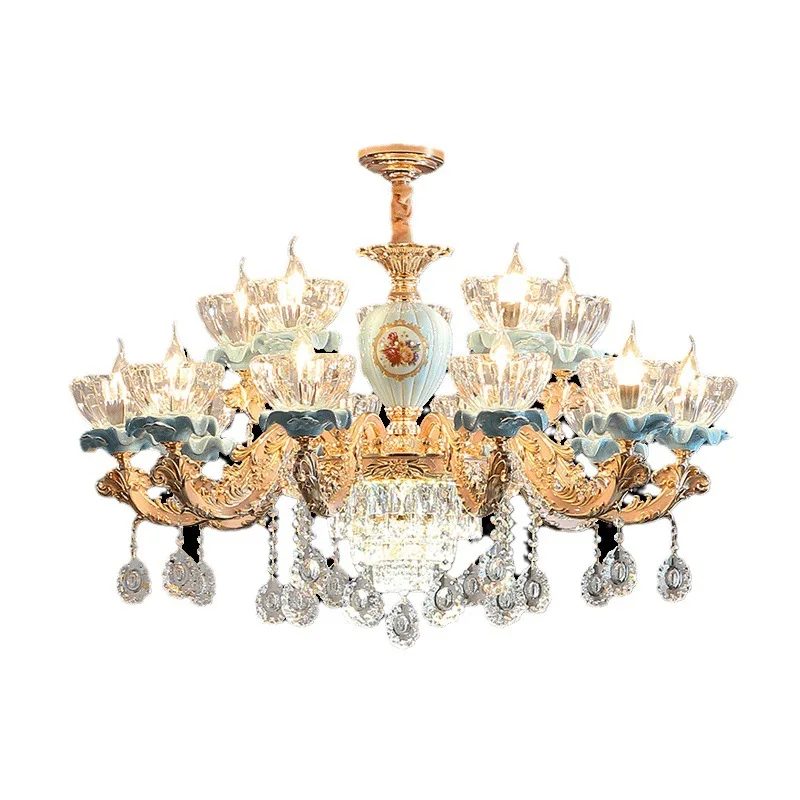 @Crystal Chandelier Living Room Light Atmospheric Luxury Lighting Package Villa Master Bedroom Dining Room Lighting Internet cel
@Crystal Chandelier Living Room Light Atmospheric Luxury Lighting Package Villa Master Bedroom Dining Room Lighting Internet cel