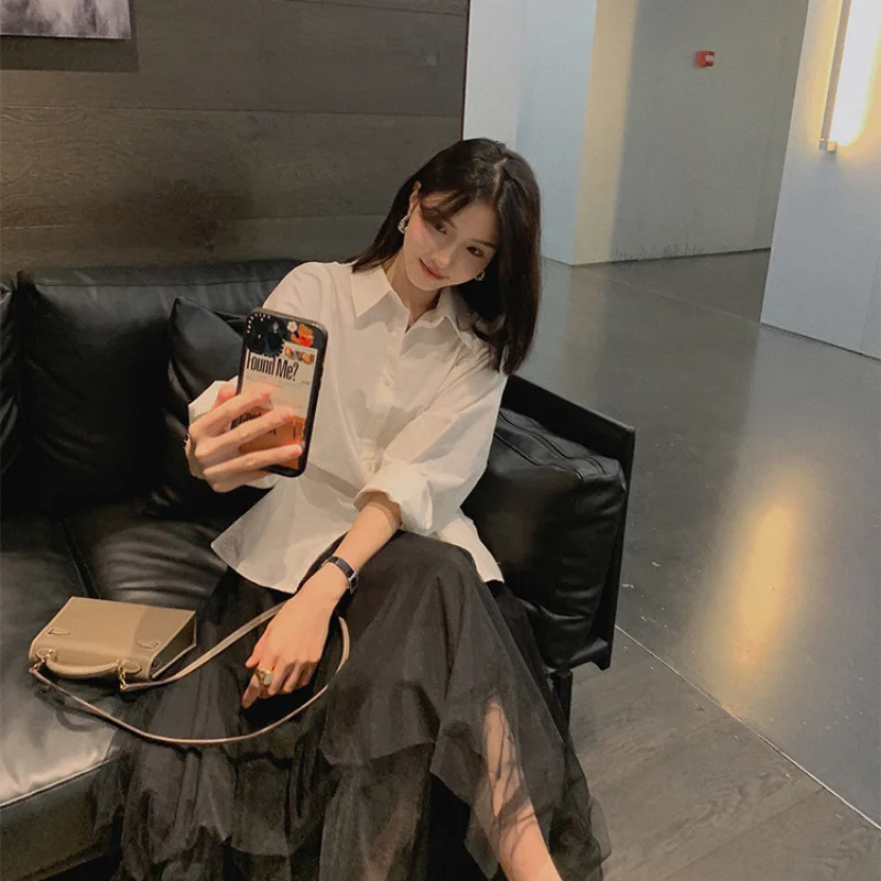 White shirt women's inner loose shirt waist pinch pleated French white horse niche design sense long sleeve shirt women
White shirt women's inner loose shirt waist pinch pleated French white horse niche design sense long sleeve shirt women