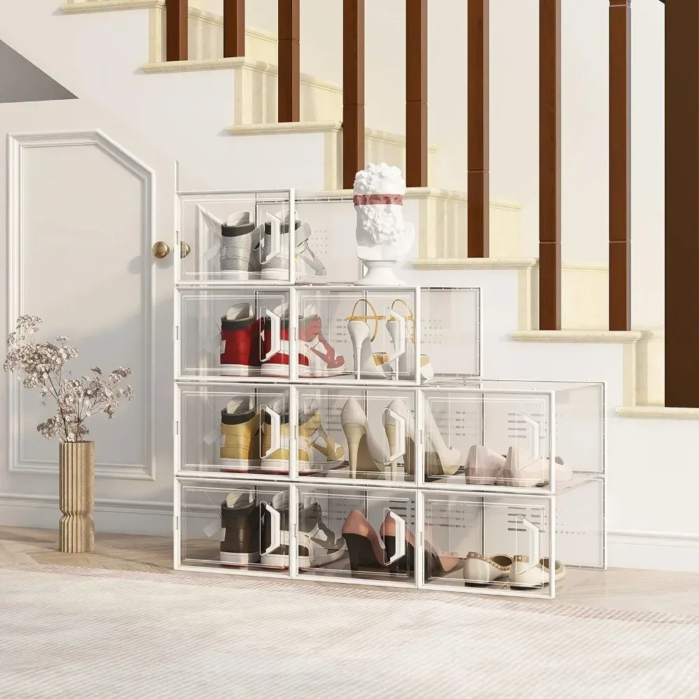 LX-Large Shoe Storage Box Fit Size 11, Clear Plastic Stackable Shoe Organizer For Closet, Space Saving Sneaker Shoe Rack
LX-Large Shoe Storage Box Fit Size 11, Clear Plastic Stackable Shoe Organizer For Closet, Space Saving Sneaker Shoe Rack