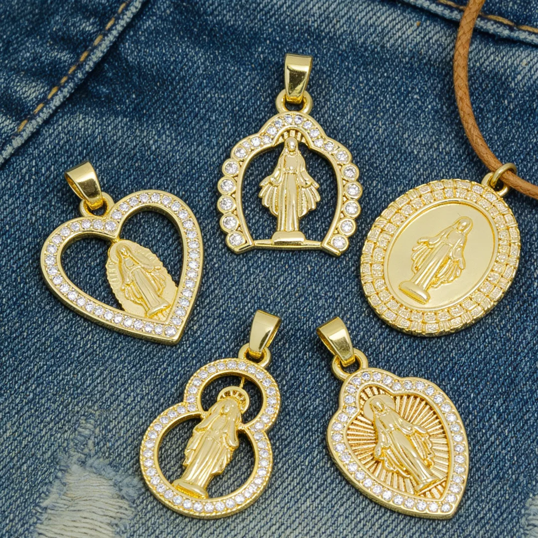 12Pcs Pendants Brass Zirconia Lady Charms Our Heart Round Shaped for Diy Jewelry Necklace Bracelet Religious Hollow Accessories
12Pcs Pendants Brass Zirconia Lady Charms Our Heart Round Shaped for Diy Jewelry Necklace Bracelet Religious Hollow Accessories