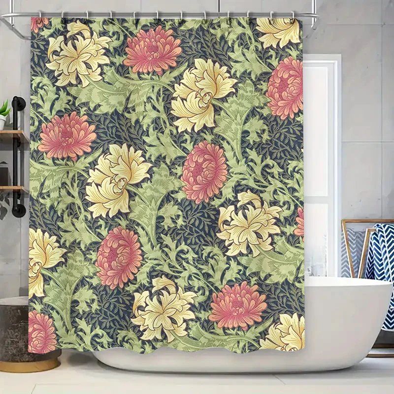 Восхитительная занавеска для душа с цветочным принтом и зеленым фоном: идеально подходит для декора ванной комнаты
Восхитительная занавеска для душа с цветочным принтом и зеленым фоном: идеально подходит для декора ванной комнаты