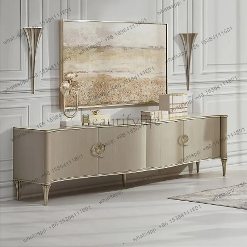 American light luxury solid wood TV cabinet household living room wall storage cabinet
American light luxury solid wood TV cabinet household living room wall storage cabinet