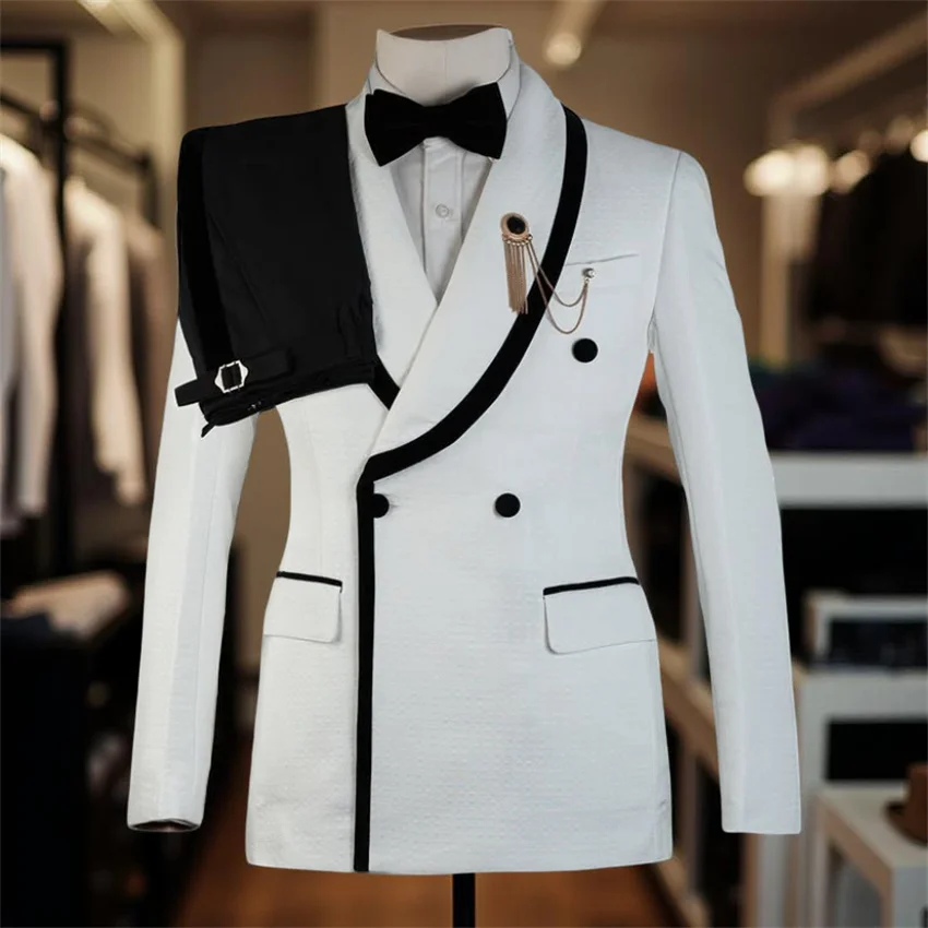 Plaid Formal Wedding Suits for Men Double Breasted Groom Tuxedo 2 Pieces Slim Fit Set Shawl Lapel Suit Jacket with Pants
Plaid Formal Wedding Suits for Men Double Breasted Groom Tuxedo 2 Pieces Slim Fit Set Shawl Lapel Suit Jacket with Pants