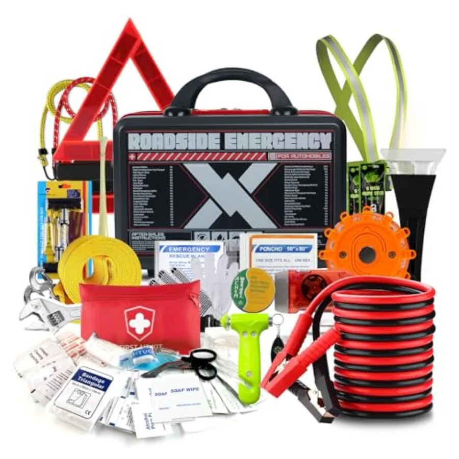 Roadside Emergency Car Kit 137Piece with Jumper Cable Car Safety Road Rescue Kit Car Emergency Kit Gift for Father Women and Me
Roadside Emergency Car Kit 137Piece with Jumper Cable Car Safety Road Rescue Kit Car Emergency Kit Gift for Father Women and Me