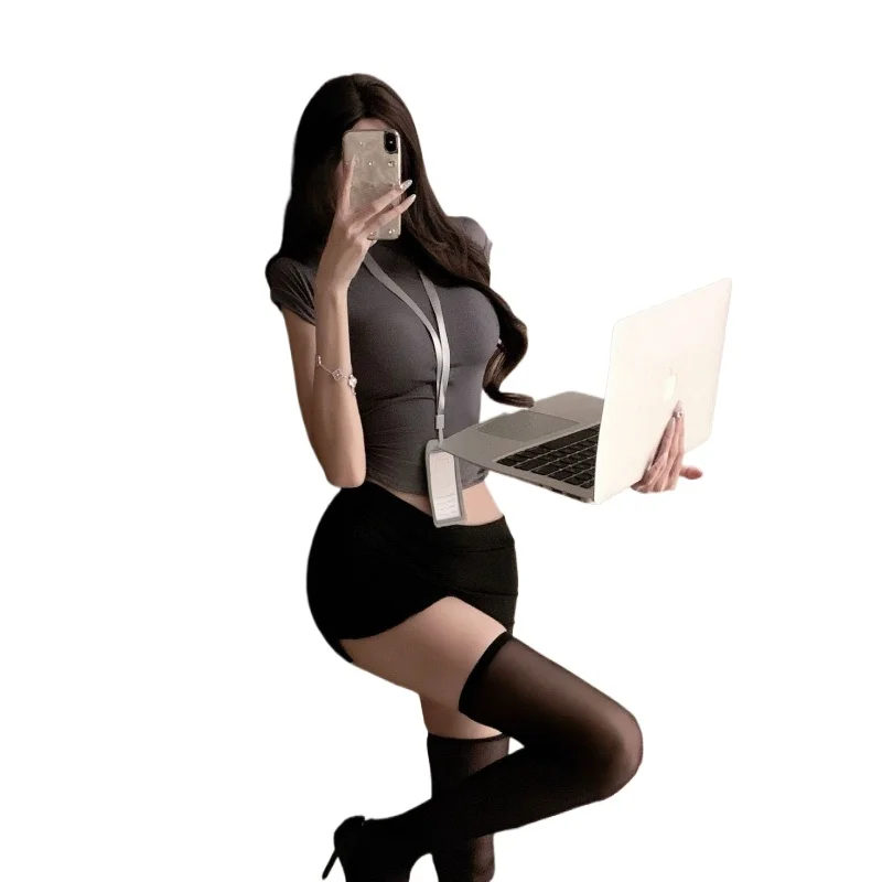Sexy Short-sleeved Top Tight-fitting Miniskirt Office Roleplay Women Bodycon Outfit Secretary Cosplay Uniform Temptation Costume
Sexy Short-sleeved Top Tight-fitting Miniskirt Office Roleplay Women Bodycon Outfit Secretary Cosplay Uniform Temptation Costume
