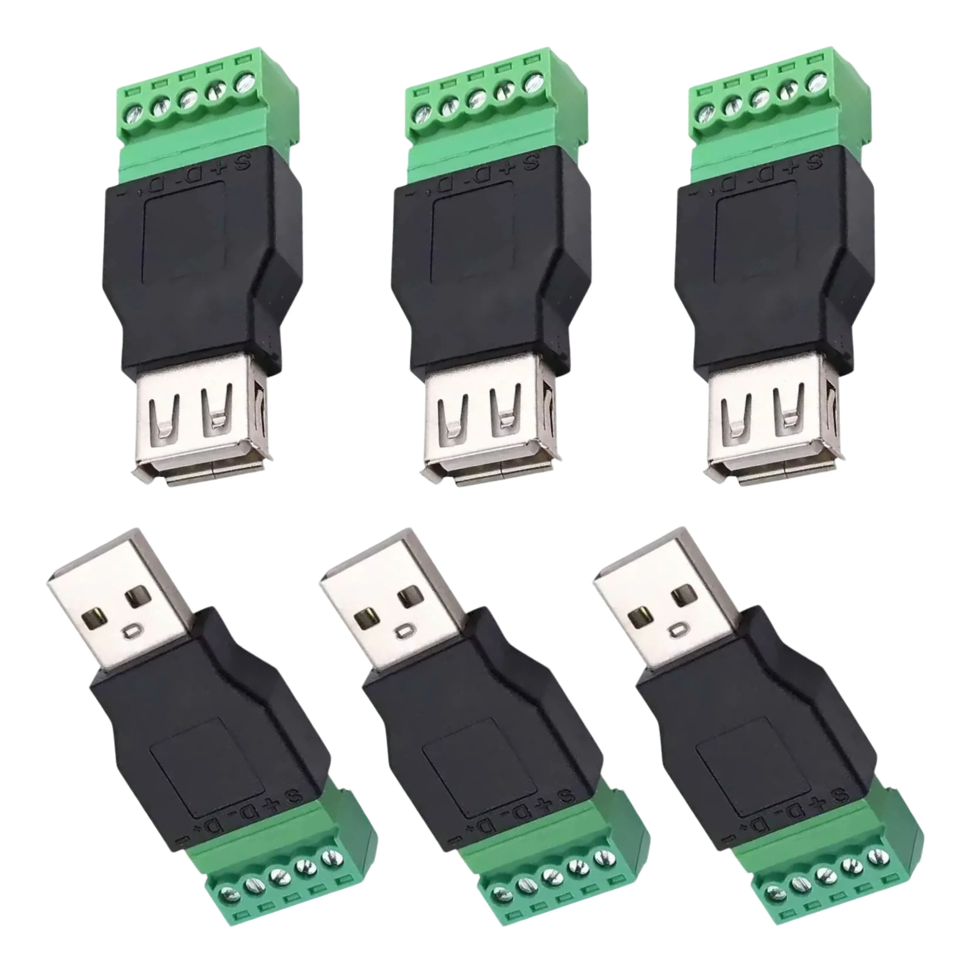 Type A USB 2.0 Solderless Male/Female To Screw Connector Jack Plugs with Shield Adapter for Computer Keyboard Mouse
Type A USB 2.0 Solderless Male/Female To Screw Connector Jack Plugs with Shield Adapter for Computer Keyboard Mouse