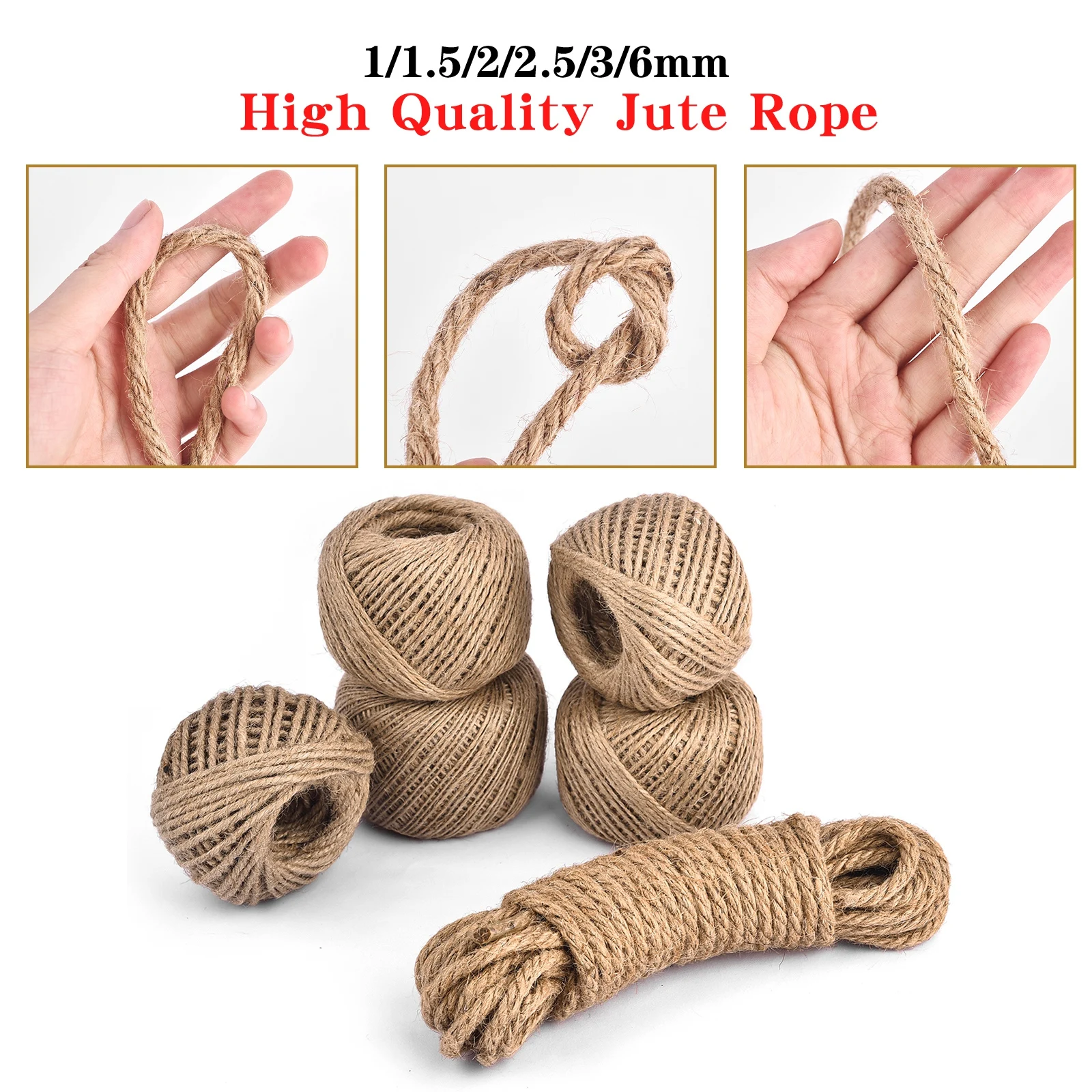 1/1.5/2/2.5/3mm Natural Jute Rope Cord Hemp Twine Home Wedding Decoration Burlap Ribbon Handwork Gift Birthday Party Wrapping
1/1.5/2/2.5/3mm Natural Jute Rope Cord Hemp Twine Home Wedding Decoration Burlap Ribbon Handwork Gift Birthday Party Wrapping