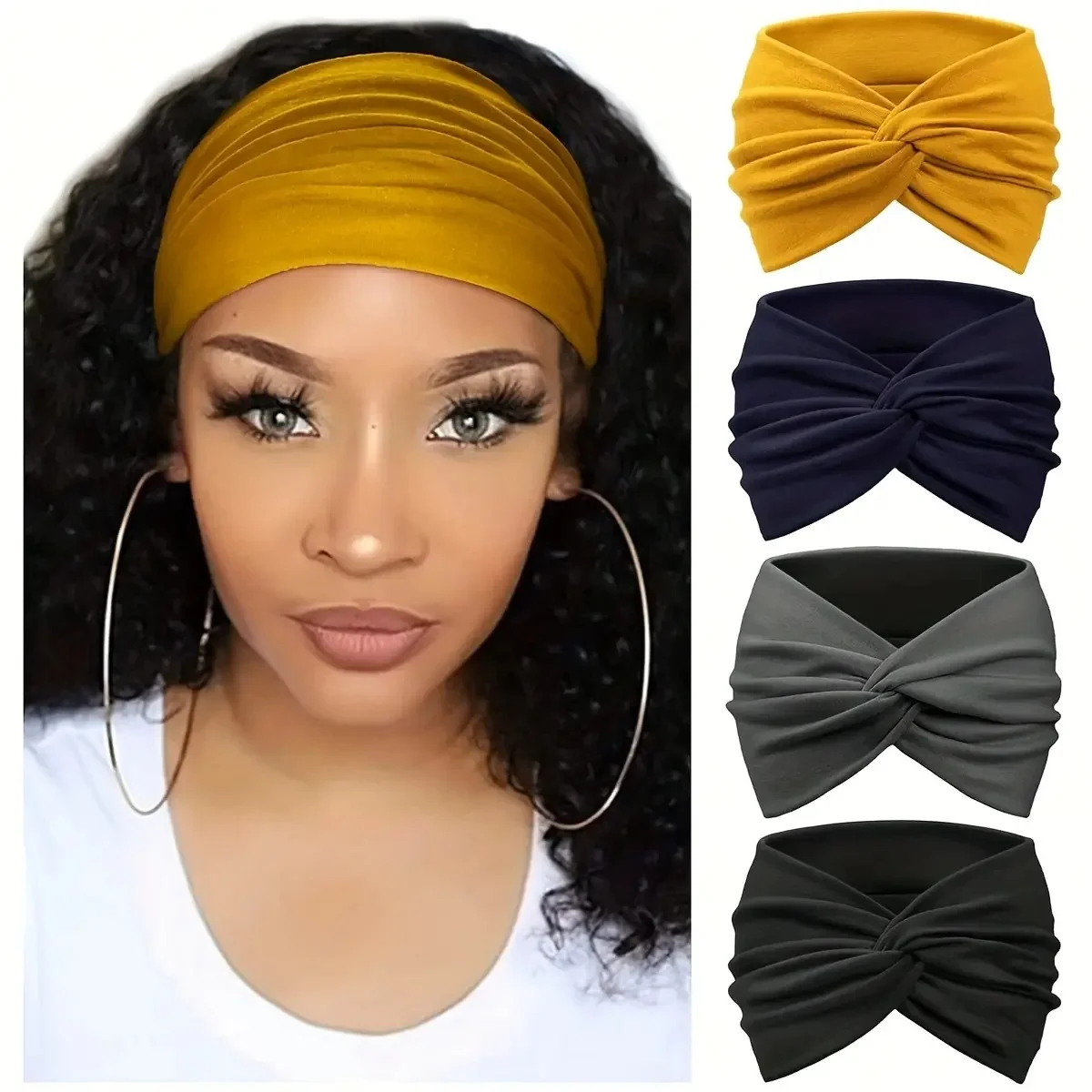 4 Pack Turban Headbands for Women Wide Vintage Head Wraps Knotted Cute Hair Band Accessories
4 Pack Turban Headbands for Women Wide Vintage Head Wraps Knotted Cute Hair Band Accessories