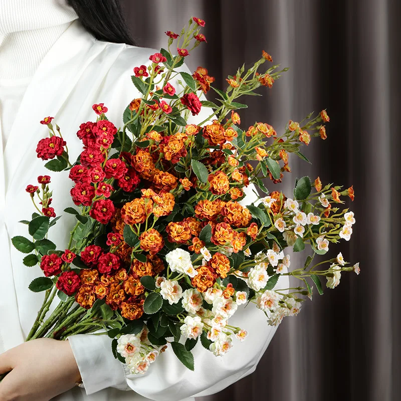 Artificial Small Rose Style Handheld Flower Bouquet Room Decorative Tabletop Decoration Flower Arrangement Silk Material
Artificial Small Rose Style Handheld Flower Bouquet Room Decorative Tabletop Decoration Flower Arrangement Silk Material